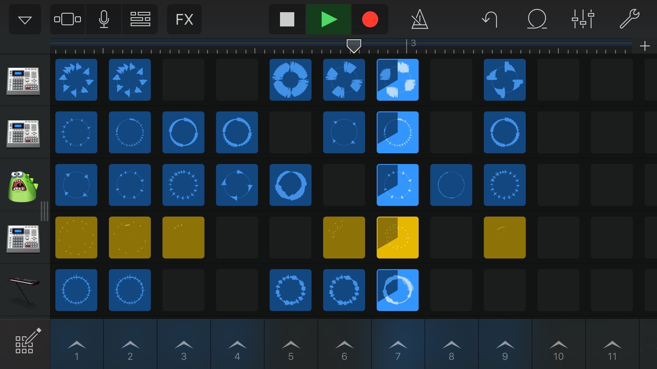 How to get live loops on garageband ipad