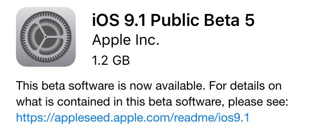 Ios 9 1 パブリックベータ5が提供開始 特にこれといった変更点は無し Ipod Love