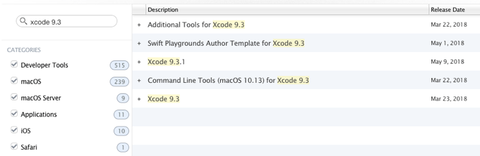 xcode older versions