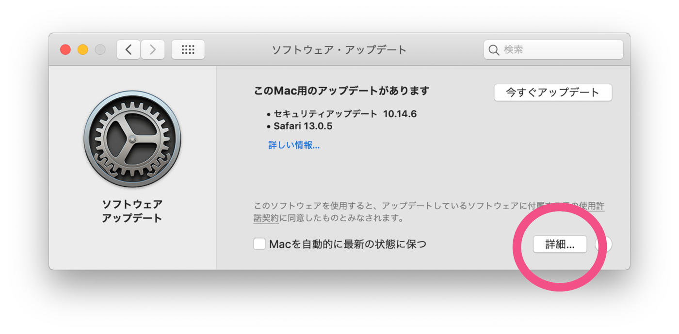 MacOS Updatetuuchikesu 03