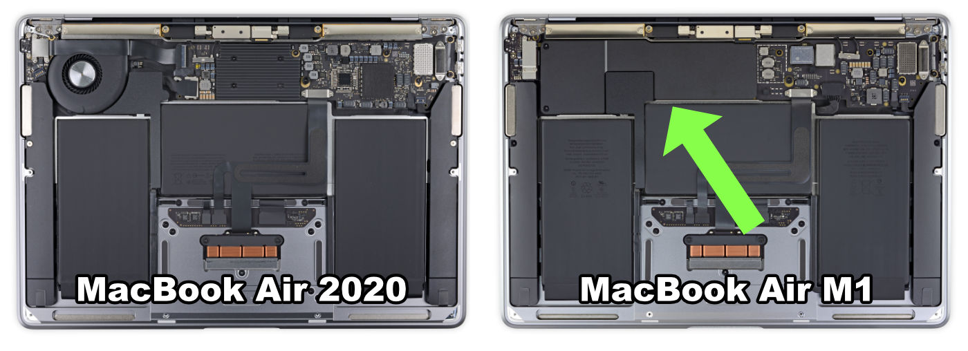 iFixitがM1版MacBook AirとProを分解、Intel版との違いは？ | iPod LOVE