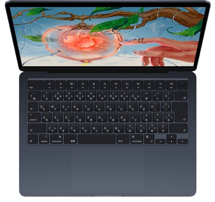 最新作の 2022 Air MacBook M2 USキーボード 16GB ミッドナイト ノートPC