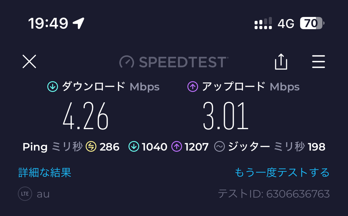 Povo2 0 24jikantukaihoudai speedtest 3